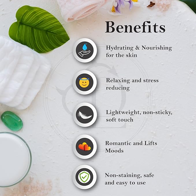 Organic - Vanilla Edible Full Body Massage Oil - No Stain & Non-Sticky | with Fractionated Coconut Oil, Vanilla & Jasmine Oil, Date Night | Massage Oil for Massage Therapy - 8.45 Fl Oz - Bloomnest