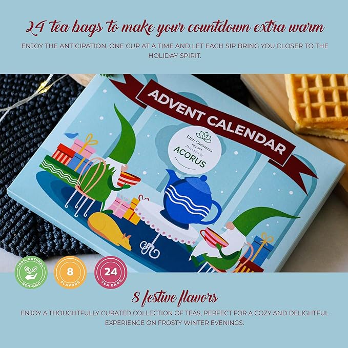 Tea Advent Calendar 2025 Elfin by Acorus - 8 Christmasy flavors – 24 tea bags For The Christmas Countdown - Gift Idea For Christmas - Limited Edition - Bloomnest