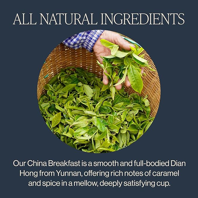 Rishi Tea China Breakfast Black Loose Leaf Tea - Organic, Robust & Caffeinated, Enjoy Hot or Iced - 4 Ounces, 12+ Servings - Bloomnest
