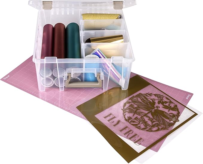 ArtBin 6990ZZ Super Satchel Double Deep 3-Pack, Portable Art & Craft Organizers with Handles, [3] Plastic Storage Cases, Clear & Gold - Bloomnest