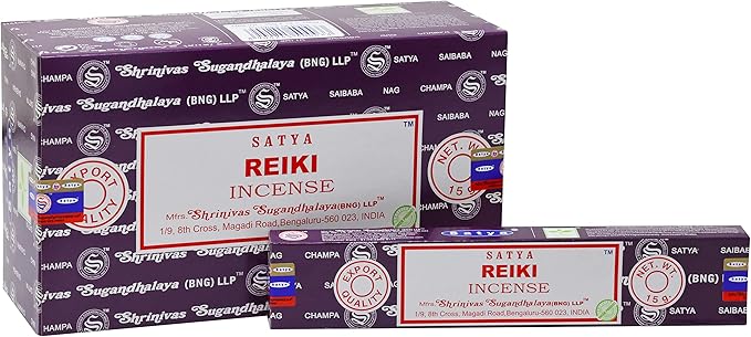 EARTH Satya Reiki Incense Sticks 15 GMS (Pack of 12) (Green Certified) Indian Perfumed Hand Rolled Agarbatti Perfect for Worship,Relaxation, Medication. Earth
