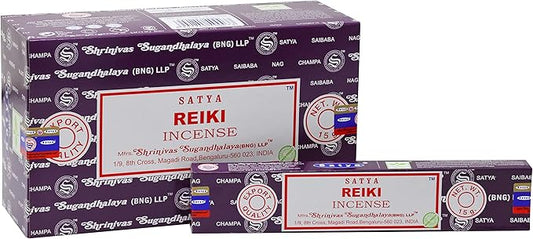 EARTH Satya Reiki Incense Sticks 15 GMS (Pack of 12) (Green Certified) Indian Perfumed Hand Rolled Agarbatti Perfect for Worship,Relaxation, Medication. Earth