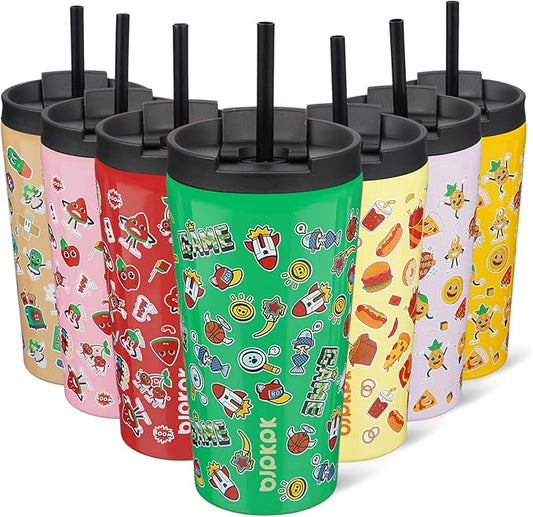 BJPKPK 18oz Stainless Steel Insulated Tumbler With lid And Straw Travel Coffee Thermal Tumblers Cup For Women And Men,Game - Bloomnest