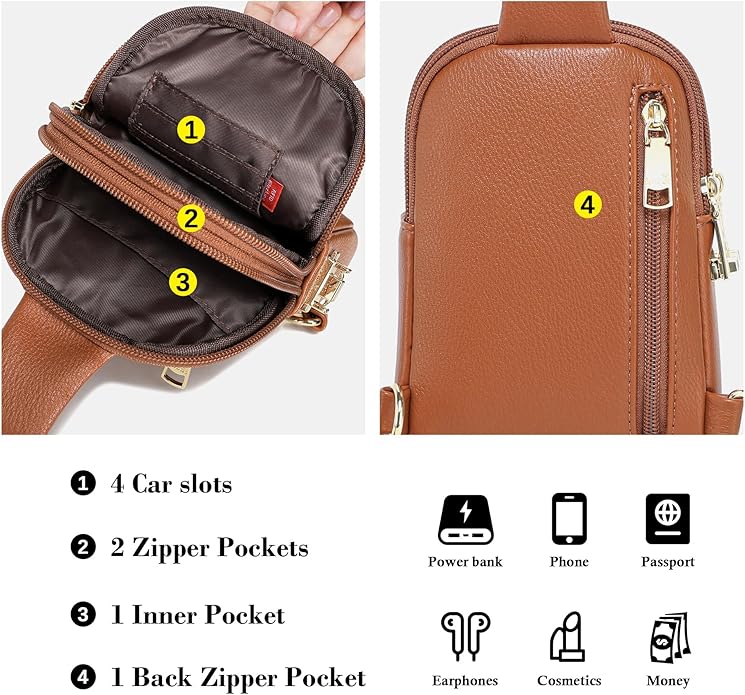 INICAT Small Sling Bag for Women Everyday & Travel Crossbody Bags Lightweight Cross Body Purses Vegan Leather - Bloomnest