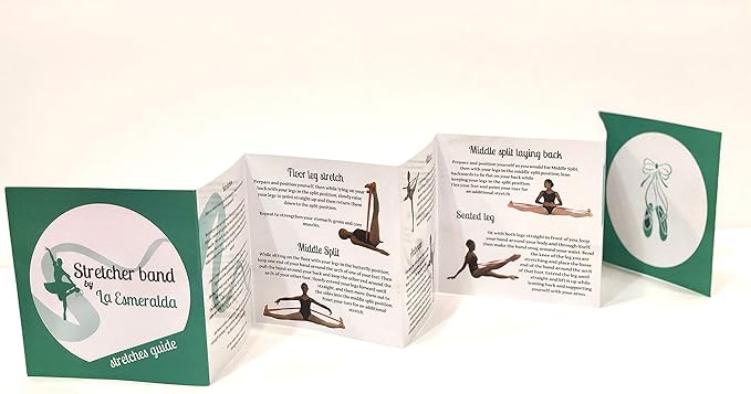 La Esmeralda Stretch Bands Set of 2 for Ballet, Dancers, Gymnastics .Resistance Bands to Improve Flexibility, Splitting and Strenght. 3 Colors, Gift Box, Instruction Booklet, Carry Bag Including. - Bloomnest