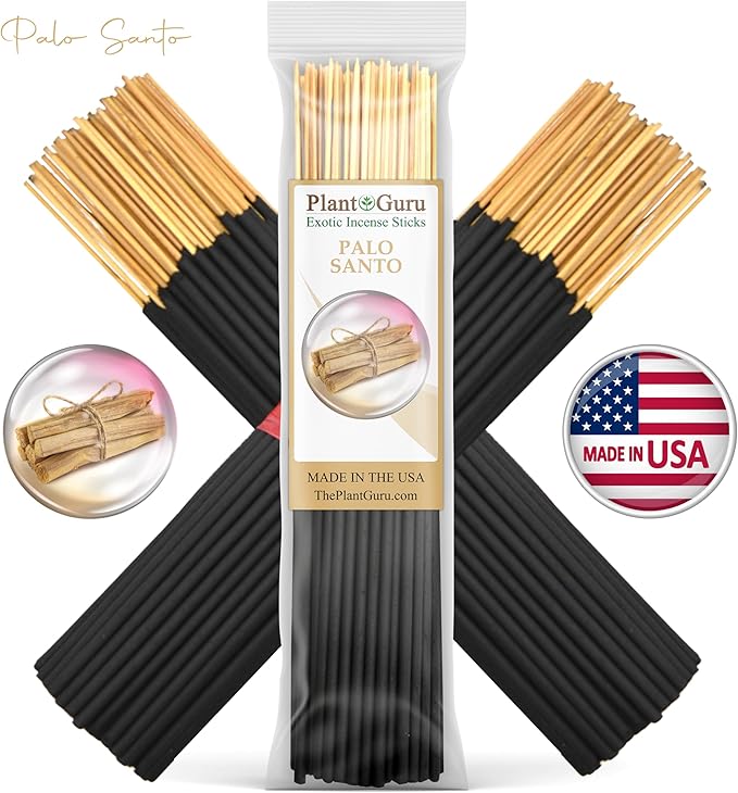 Earth and Wood Incense Sticks Variety Set Bulk 500 Pack Sampler 7" Sticks - 5 Bundles of 100 Sticks Per Bundle. Frankincense and Myrrh, Balsam and Cedar, Palo Santo, Patchouli, Sandalwood. PlantGuru