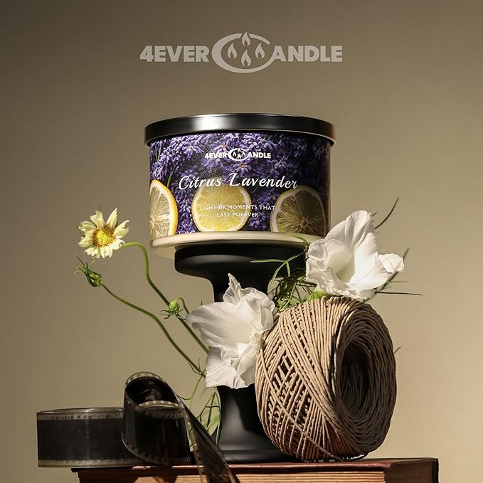 Citrus Lavender Scented Candles, 18oz Soy Candles Non Toxic 4-Wick Large Candle Jars, Over 50 Hours of Burning Time, Ideal for Gifting, Events, Home Decor - Bloomnest