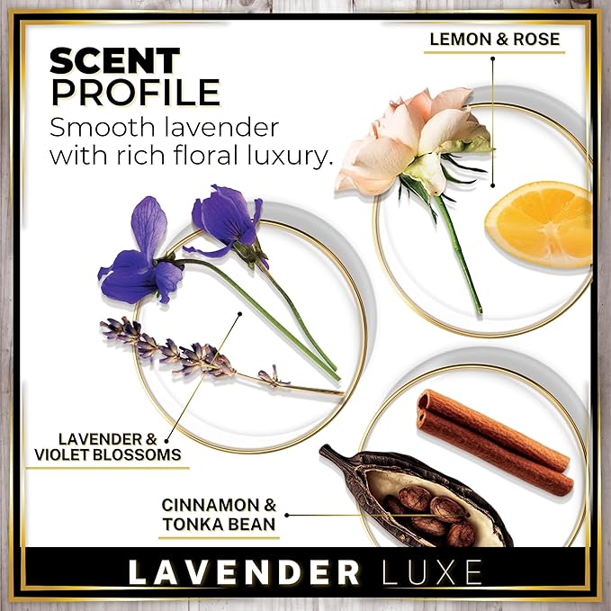 Urban Naturals Car Air Freshener Diffuser 1 Pack - Lavender Luxe Scent, 45+ Days Long Lasting Fragrance, Made in USA, Glass & Wood, Hanging Design + Vent Cip, Easy to Use - Bloomnest