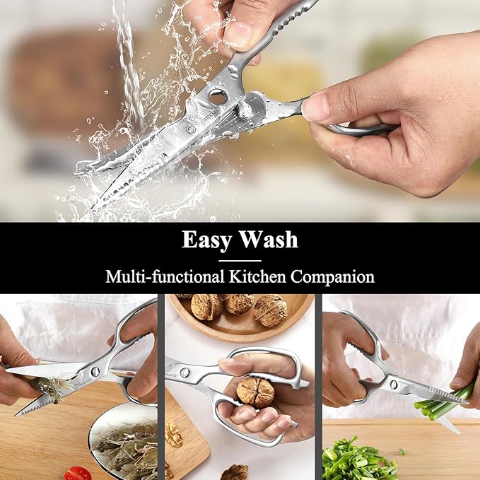 Sunnecko Kitchen Scissors for Food, Heavy Duty Scissors All Purpose Kitchen Shears That Come Apart, 8.5 Inch Fully Forged Stainless Steel - Bloomnest