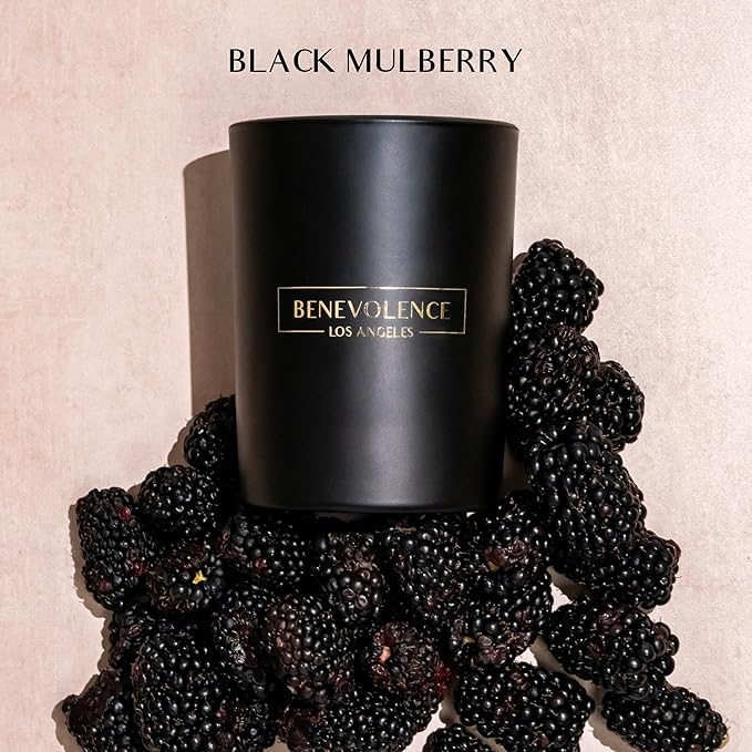 Benevolence LA Black Berries (Baies) Scented Candle | Soy Christmas Candles, Black Candle for Home | Holiday Candles Gifts for Women and Men | Home Fragrance | Aromatherapy | Bathroom Freshener | 10oz - Bloomnest