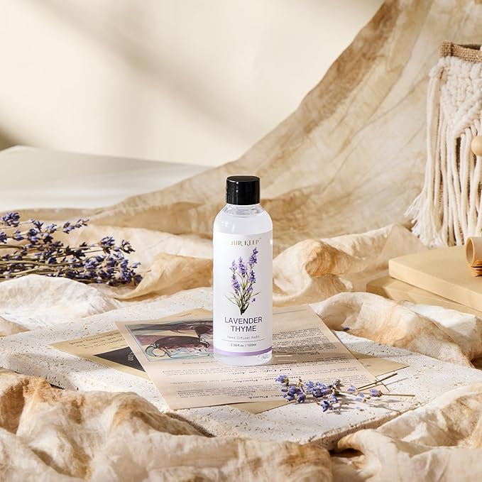 Airkeep Reed Diffuser Oil Refill/Lavender Thyme/3.38oz（100ml/1 Pack/Scented Oil Refill for Reed Diffuser Home Fragrance for Bedroom, Bathroom Office Home Decor - Bloomnest