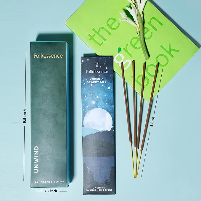 Folkulture Incense Sticks (120 Sticks) | Set of 6 Premium Incense for Relaxation, Aromatherapy, Gifts | No Charcoal,Organic, Non Toxic, 45 Mins, Long Burning Oud, Jasmine, Peppermint Insence-Sticks