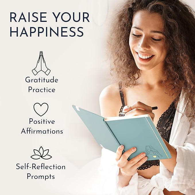 RYVE Daily Gratitude Journal for Women, 6-Month Guided Positivity & Wellness Journal with Prompts, Affirmations, Mindfulness, For Self-Reflection & Manifestation - Bloomnest