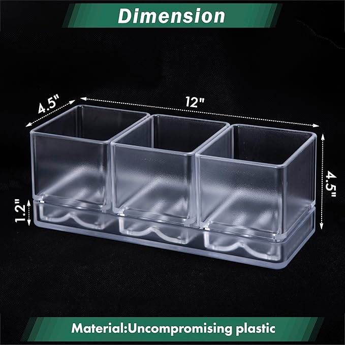 D'vine Dev Herb Garden Planter Set, Plastic Plant Pots with Drainage and Saucer, Indoor Succulent Cactus Vegetable Pot for Windowsill, Garden Balcony, Clear, Set of 1, 76-V-D-1 - Bloomnest