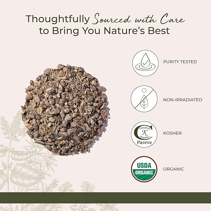 Starwest Botanicals Essiac Tea Organic - Caffeine Free Herbal Blend, Loose Leaf Burdock Root, Slippery Elm Bark, Sheep Sorrel, & Rhubarb, Certified Kosher, Non-GMO - Bulk 1 lb Bag - Bloomnest