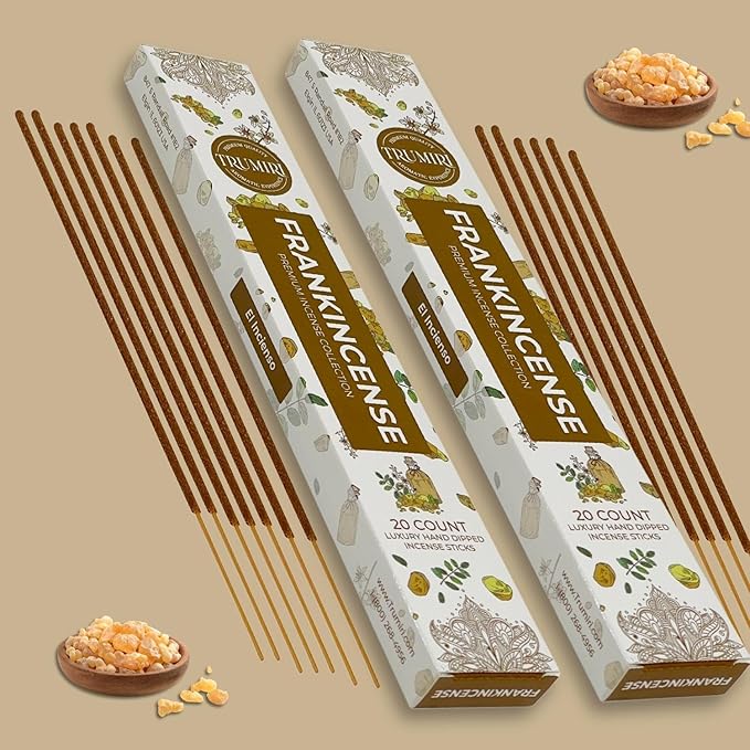 TRUMIRI Trumiri Incense Sticks - Total 40 Frankincense Scented Insence-Sticks - Dual Pack of 20 Insenses - Insents - Incents - Inscense - Incence - Incienso - All Natural Incense Sticks TRUMIRI