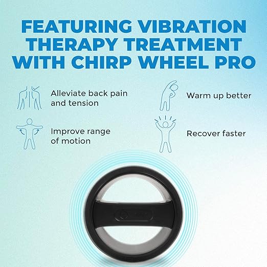 Chirp Wellness Duo: Upper Back Posture Corrector & Vibrating Foam Roller for Pain Relief, Spinal Alignment, and Deep Tissue Therapy - Black - Bloomnest