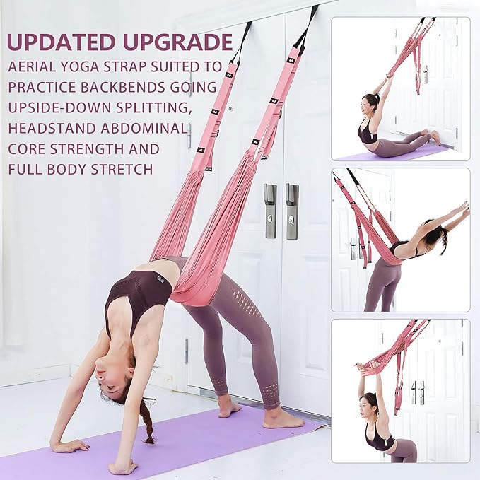 Leg Stretcher Strap, Stretching Equipment with Door Anchor Flexibility Trainer Backbend Assist for Dance Aerial Yoga Ballet Leg Stretching Exercise - Bloomnest