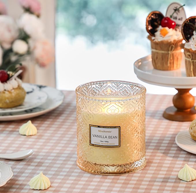 Vanilla Scented Candles, Fall Vanilla Bean 19oz Candle Gifts for Women, Luxury Large Decorative Candles in Glass, Natural Soy Wax for Home - Bloomnest