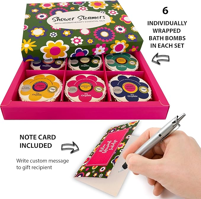 Shower Steamers for Women Gift Set – 24 Pack (4 Boxes of 6), Aromatherapy Shower Bombs w/Essential Oils, Relaxing Shower Melts, Perfect Spa Gift for Christmas, Stocking Stuffers for Women, Men, Teens - Bloomnest