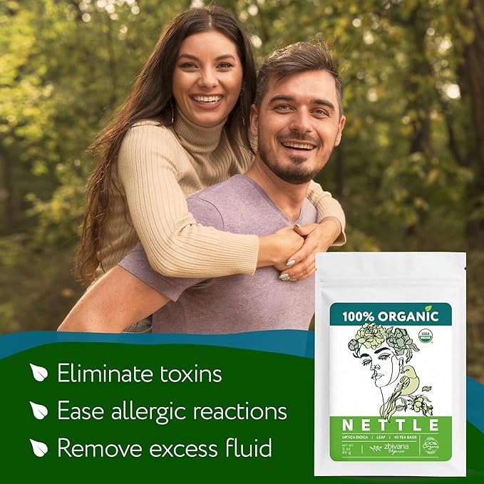 Nettle Tea Organic (40 Tea Bags) - Stinging Nettle Leaf TeaBags – Ortiga Tea for Optimal Health, Immune Support, Kidney - Te de Ortiga Organico Natural - Bloomnest