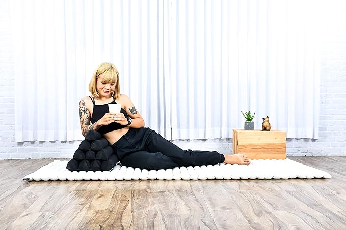Leewadee Triangle Cushion – Comfortable Backrest for TV or Reading, Incline Pillow for Relaxing Made of Kapok, 20 x 13 x 13 inches, Black - Bloomnest