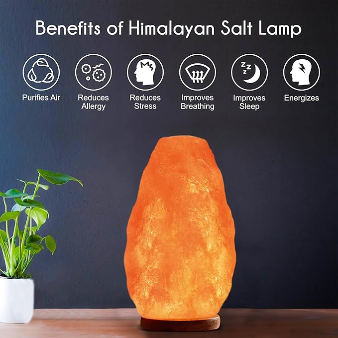 Himalayan Glow Salt Lamp with Dimmer Switch 5-7 lbs, Orange