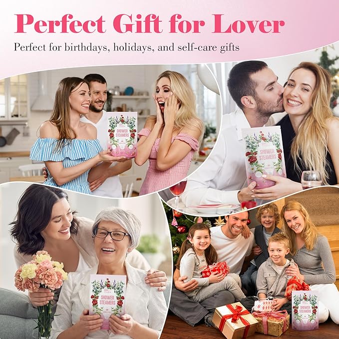 W&E Choice Shower Steamers Aromatherapy 18 Pcs- Shower Bombs with Natural Essential Oils for Daily Relaxation & Stress Relief, Gift for Women & Men, Mom, Teen - Bloomnest