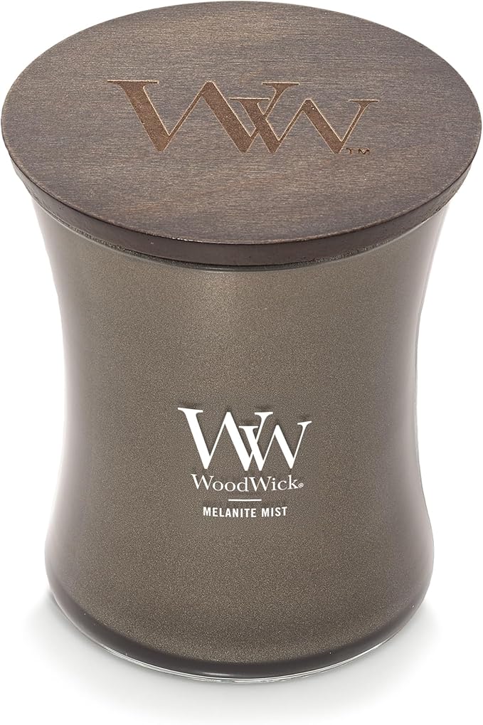 WoodWick Melanite Mist Holiday Candle Gifts for Women and Men, 9.7 oz Precious Metals Collection with Crackling Wick - Bloomnest