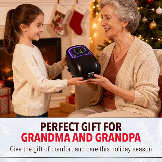 FORTHiQ Knee Massager Pro+ with Heat, Red Light and Vibration, 6-in-1, Dual-Wavelength - Cordless, Portable, Adjustable Straps, Easy to Use, Saves Your Settings - Bloomnest