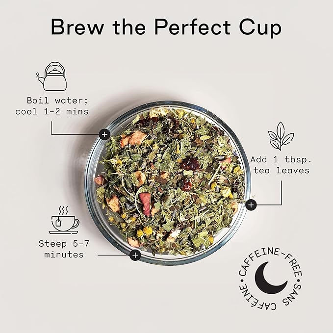 Firebelly Tea Paradise, Organic Chamomile, Lemon Verbena & Lavender Tea, Loose Leaf Herbal Blend, Caffeine Free, Relaxing Calming Tea for Evening & Sleep Support, 1.59oz - Bloomnest