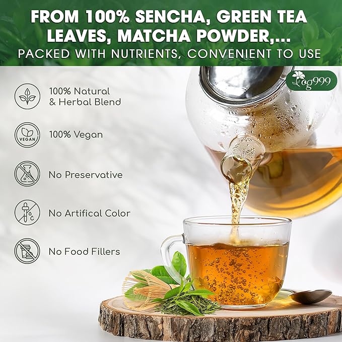 TOG999, Premium Matcha Green Tea Bags | 120 Count | Blend of Sencha, Green Tea, Spearmint & Orange Slices – Refreshing Flavor, Naturally Vibrant, No Gluten. Vegan. - Bloomnest