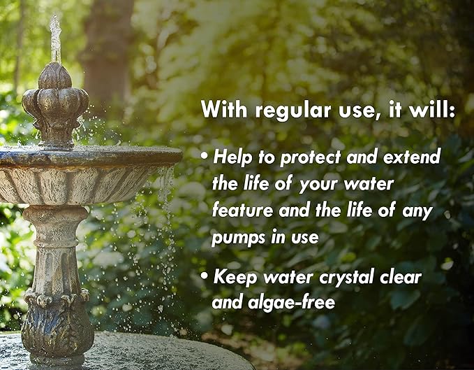 Fountain Algaecide and Clarifier - 64oz - Kills and Inhibits All Types of Algae Growth, Formulated for Small Ponds and Water Features, Treats up to 64,000 Gallons - Bloomnest