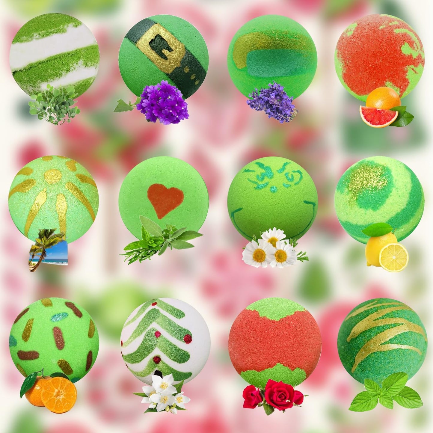 Christmas Bath Bomb,12Pcs Bath Bombs with Surprise Inside, Organic Natural Essential Oils Fun bubble, Creative Christmas Magic Bath Bomb Gift for Boy Girl Birthday Holiday New Year Christmas Halloween