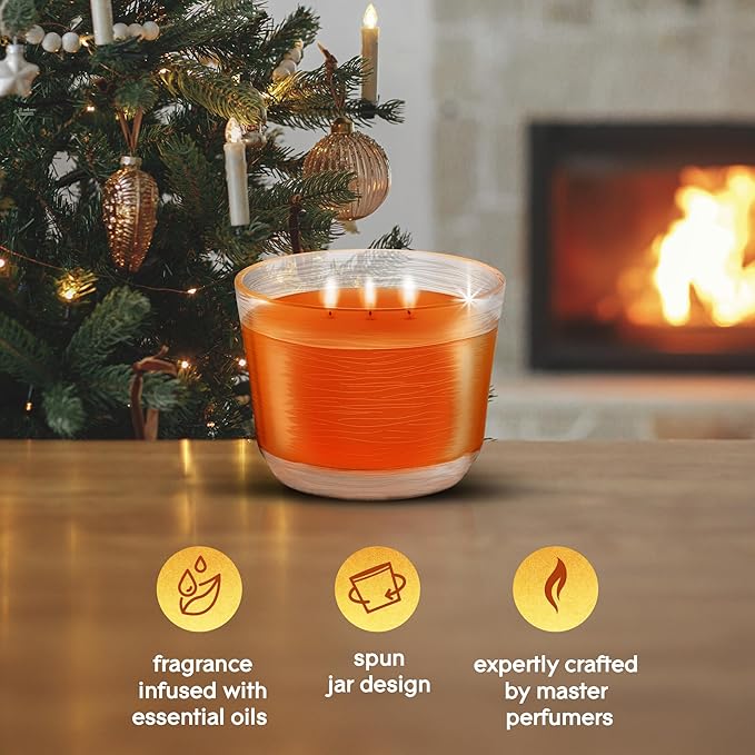 Glade 3-Wick Scented Candle Jar, Pumpkin & Ginger, Air Freshener Infused with Essential Oils, 6.8 Oz, 3 Count - Bloomnest