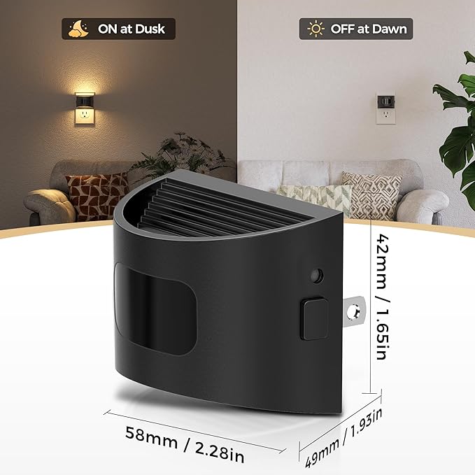 DORESshop LED Night Light[2 Pack], Night Lights Plug into Wall, 3 Mode Plug in Night Light with Motion Sensor, Dusk to Dawn Sensor, Nightlights for Adults, Bedroom, Bathroom, Hallway - Bloomnest