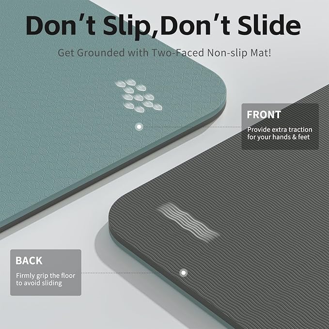 Yoga Mat 8mm Super Thick TPE Fitness Mat | SGS Certified | Non-Slip, Odorless & Tear-Resistant | Unisex with Strap | for Yoga, Pilates, Meditation & Home Workouts - Bloomnest
