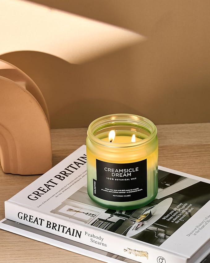 M&SENSE Orange Creamsicle Summer Scented Candle - 11.6oz Clean Non Toxic Natural Soy Wax 70-Hour Slow Burning Candle, 2-Wick Long Lasting Home Fragrance Gifts for Housewarming & Anniversaries - Bloomnest