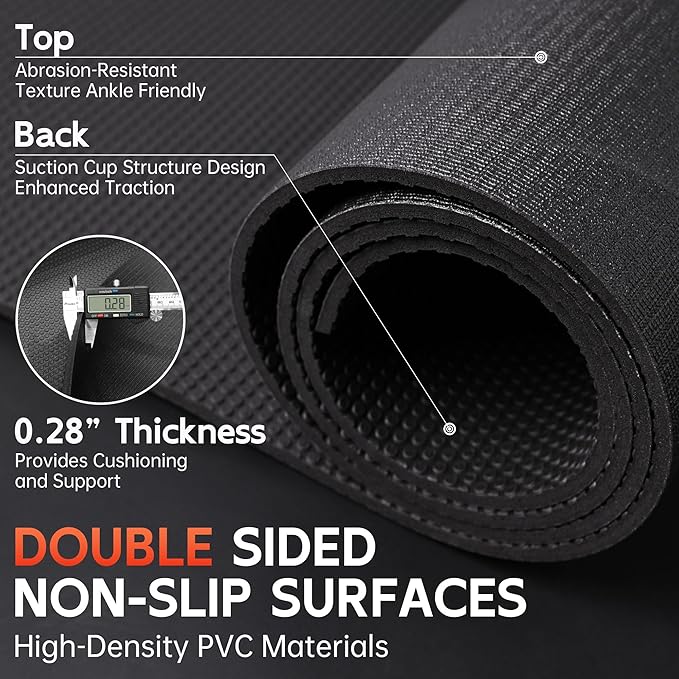 Extra Large Exercise Mat, 10’ x 6'/ 8’ x 6’/ 7’ x 5’/ 6’ x 4’- 7MM Thick Workout Mat for Home Gym, High-Density Gym Mat for Home Gym Floor, Non Slip Large Yoga Mat - Bloomnest