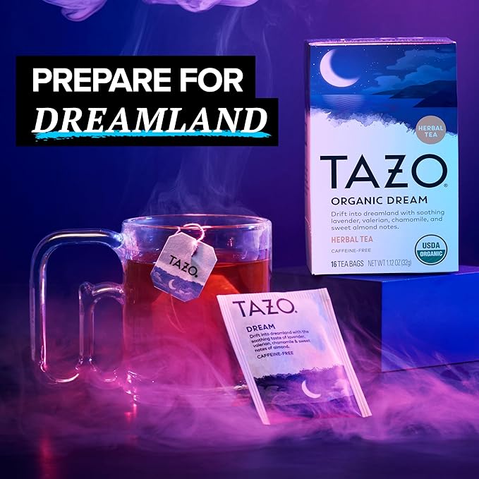 TAZO Organic DREAM Herbal Tea Bags, Caffeine-Free Bedtime Tea, Relaxing Chamomile and Lavender Blend, 16 Total Tea Bags - Bloomnest