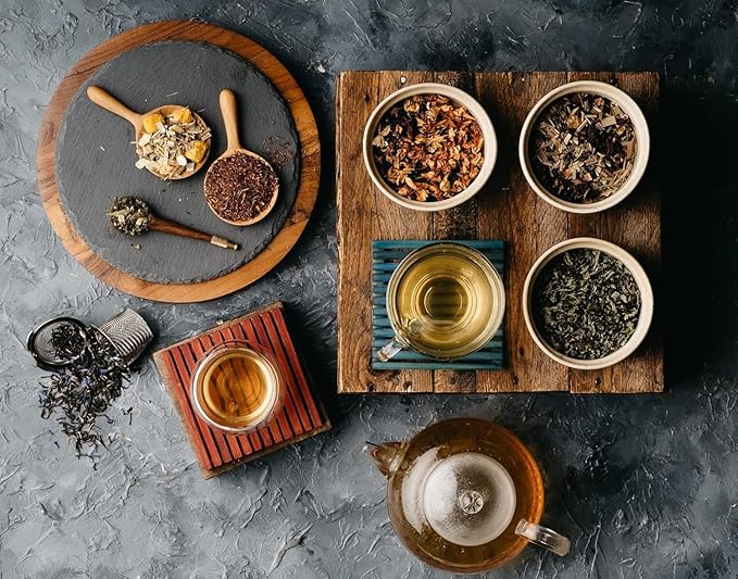 Octavius Assorted 5 Loose Leaf Tea Samplers | Indian Masala, Cardamom, Cinnamon, Kashmiri Kahwa, Tulsi Green Tea | Perfect For tea & Green Lovers | 25 cups (5 packs of 10gm each) | Mothers Day Gift - Bloomnest