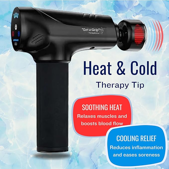 Professional Grade Massage Gun - Deep Tissue Back Massager with Heat and Cold Therapy Tip and Innovative Full-Body Extended Handle - Bloomnest