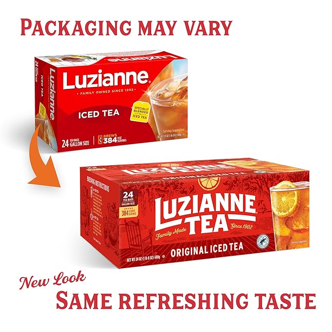 Luzianne Unsweetened Iced Tea Bags, Gallon Size, 24ct Box (Pack of 1) - Bloomnest