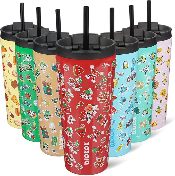 BJPKPK 22oz Tumbler With lid And Straw Stainless Steel Travel Coffee Mug Insulated Tumblers Cups,Passionate Red - Bloomnest