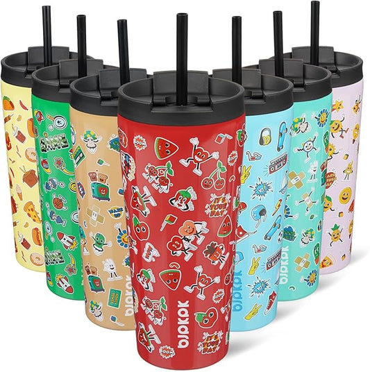 BJPKPK 22oz Tumbler With lid And Straw Stainless Steel Travel Coffee Mug Insulated Tumblers Cups,Passionate Red - Bloomnest