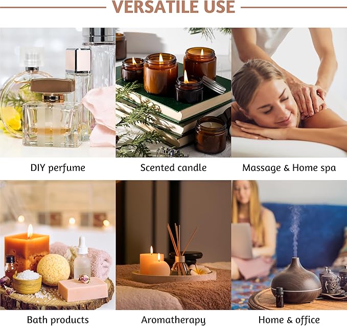 Folkulture Essential Oils for Diffuser for Home | Set of 6 Essential Oil Set | Essential Oil for Candle Making | Essential Oils for Soap Making - Frankincense, Lavender Oils for Relaxation - Bloomnest
