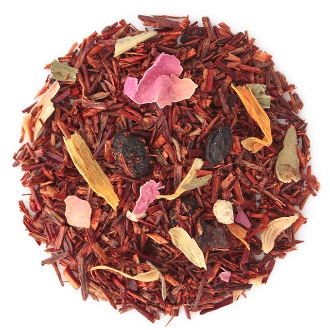 Teabloom Organic Herbal Tea, African Safari Loose Leaf Tea, Sweet Rooibos Blend with Berry Flavors and Vanilla, USDA Certified Organic, Fresh Whole Leaf Blend in Reusable Gift Canister, 3.53 oz/100 g Canister Makes 35-50 Cups - Bloomnest