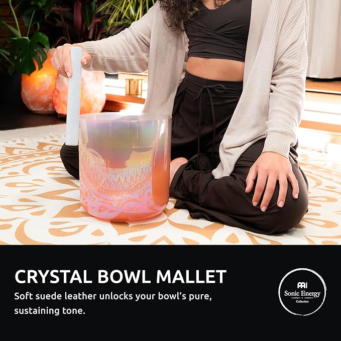 Meinl Sonic Energy Crystal Singing Bowl Suede Mallet Resonant Rod — for Meditation, Yoga, Sound Baths, Chakra Healing - Bloomnest