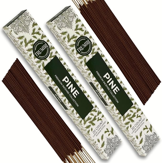 Pine Incense Sticks - Total 40 Insence-Sticks - Dual Pack of 20 Insense - Inciensos - Inscents - Natural Non Toxic Ingredients - Incents - Incence - Inscense - Insents TRUMIRI