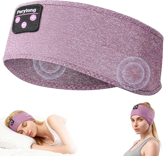 Perytong Sleeping Headphones, Bluetooth Headband, Soft Comfortable Headphones for Sleeping, Nap, Relaxation, Meditation, Yoga, Running, Jogging, Cool Tech Gifts for Women Men - Bloomnest